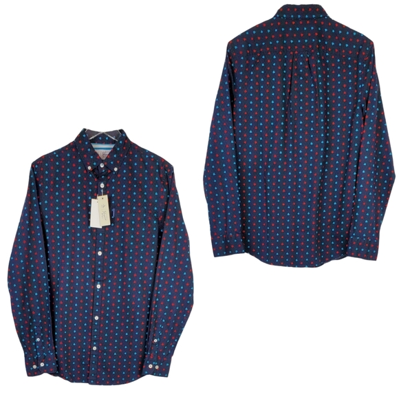 NWT Original penguin floral sapphire button shirt - Picture 3 of 14